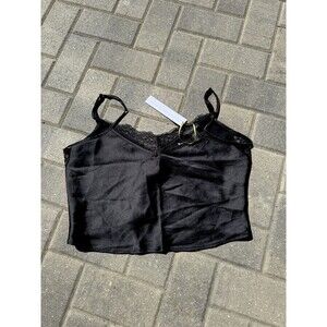 House of harlow 1960 Revolve black satin goth Sexy lace Classic cami NWT Medium